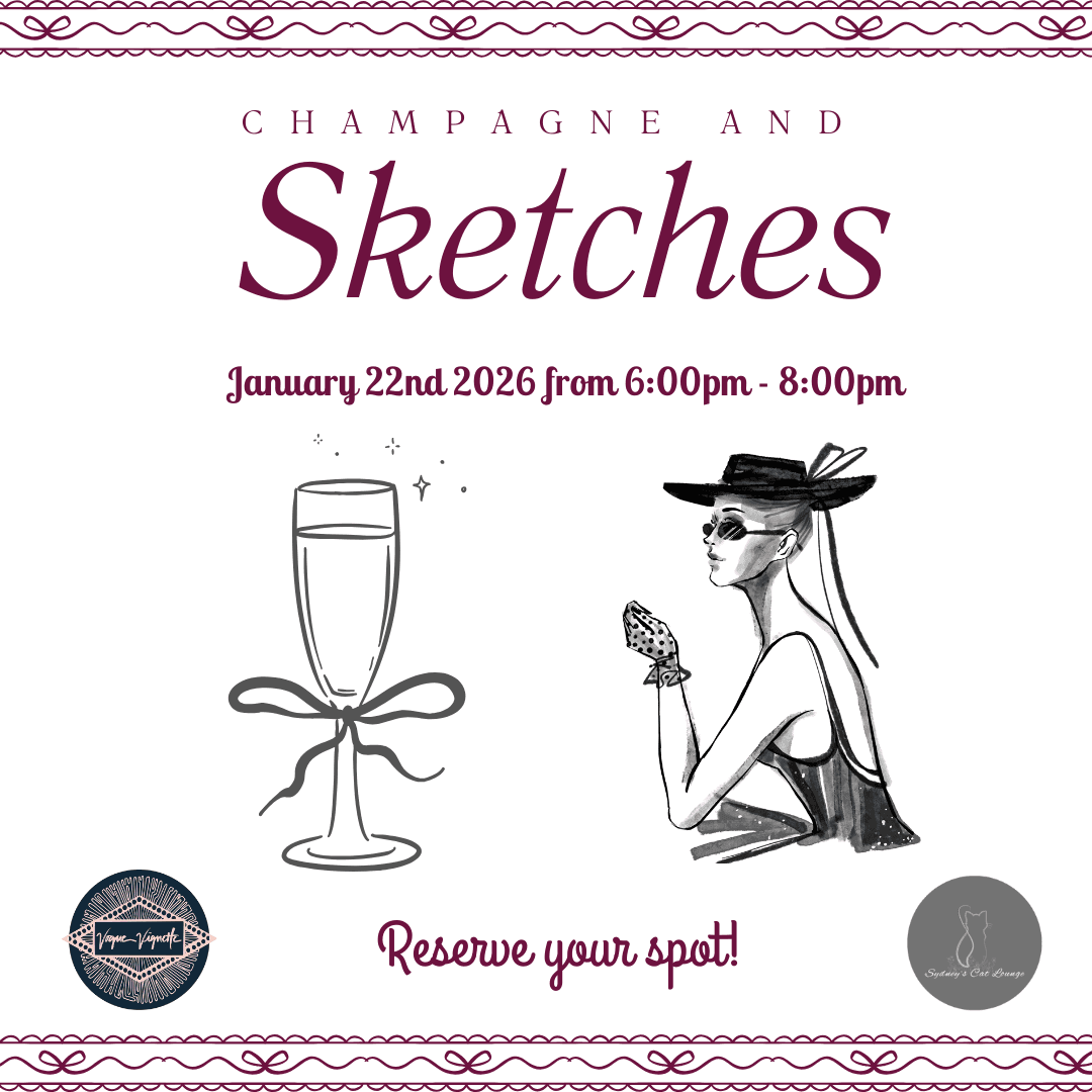 Champange & Sketches at Sydney's Cat Lounge