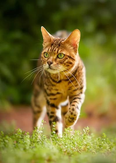 Orange cat in the garden